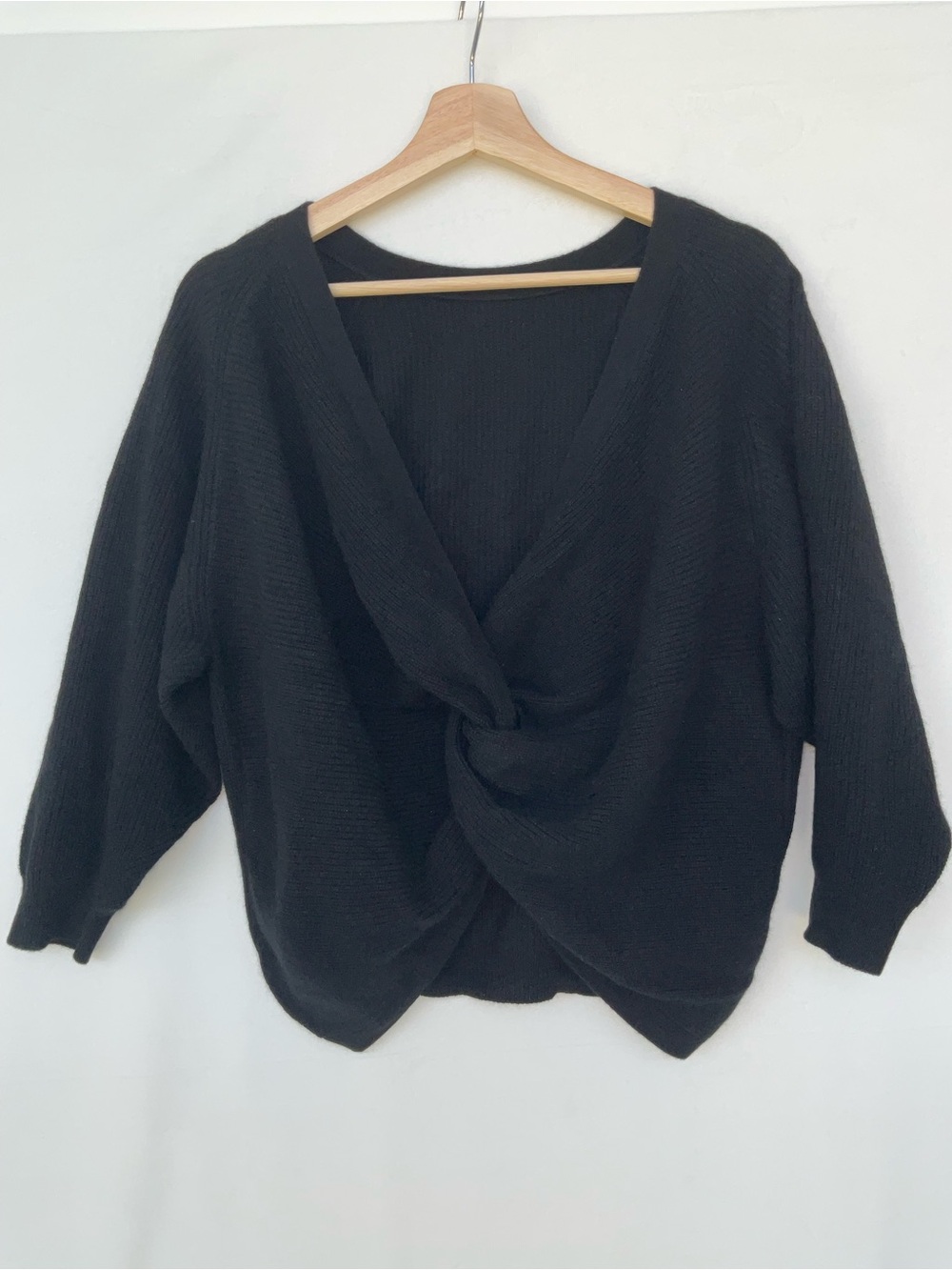 ba&sh Black Twist-Back V-Neck Sweater - Picture 8 of 8